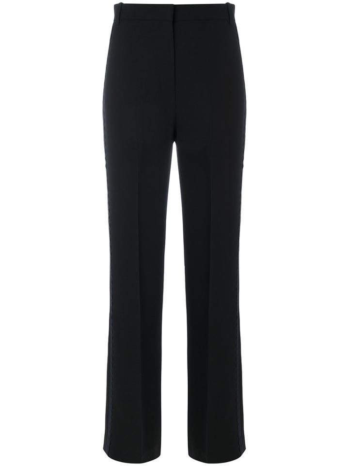 Victoria Victoria Beckham - Scalloped Edge Trousers - Women - Silk/polyester - 6, Black, Silk/polyester