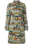 Burberry Printed Gabardine Trench Coat, Women's, Size: 10, Nude/neutrals, Cotton/viscose/linen/flax