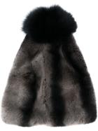 Liska Fur Pom Pom Beanie - Grey