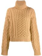 Alanui Roll-neck Fitted Sweater - Brown