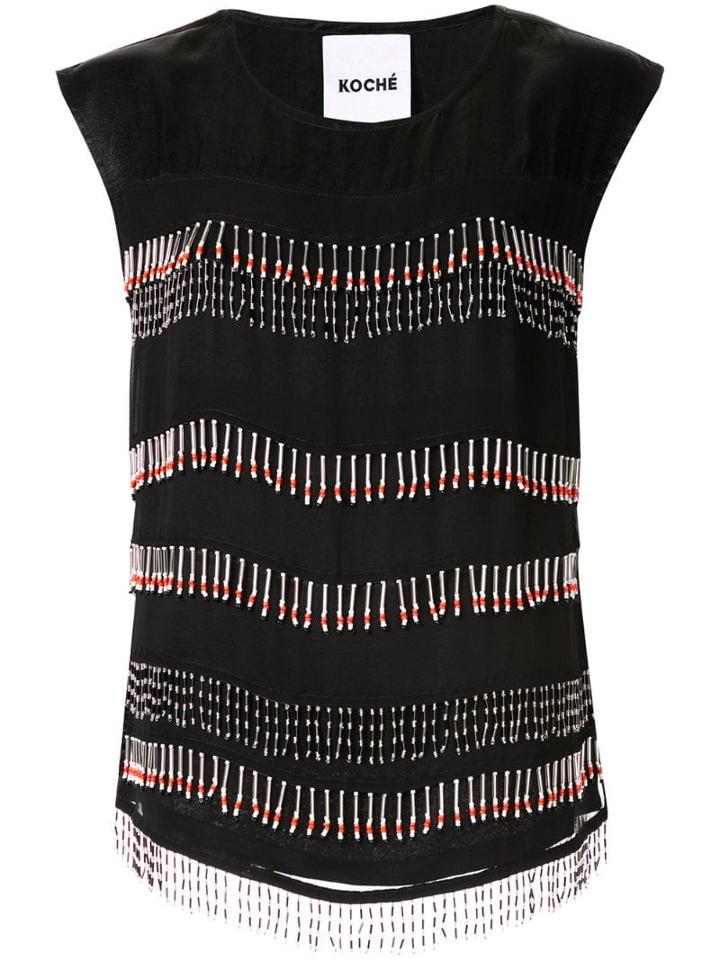 Koché Tassel Detail Blouse - Black