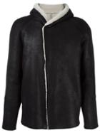 Salvatore Santoro Shearling Lined Hooded Jacket, Men's, Size: 52, Black, Leather