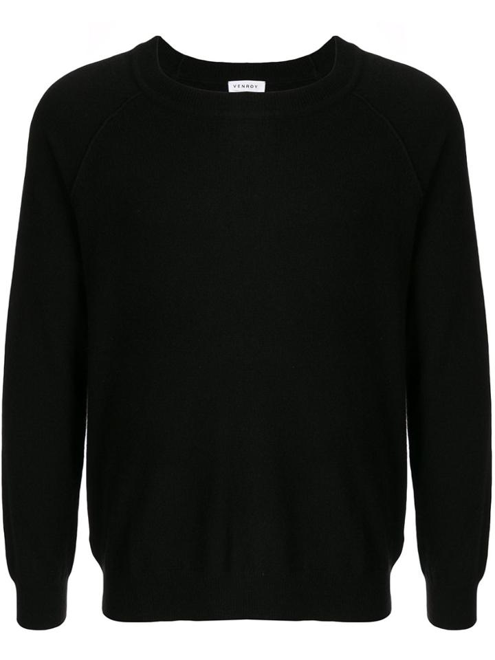 Venroy Cashmere Raglan Sweater - Black