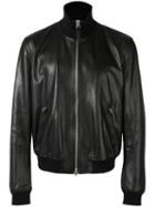 Tom Ford Leather Bomber Jacket, Men's, Size: 54, Black, Cotton/lamb Skin/rayon