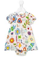 Moschino Kids - Multi-print Dress & Underwear - Kids - Cotton/spandex/elastane - 18-24 Mth, White