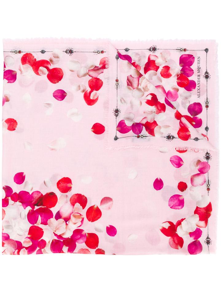 Alexander Mcqueen Petal Skull Scarf - Pink & Purple