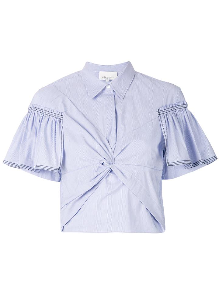 3.1 Phillip Lim Short-sleeve Gathered Shirt - Blue