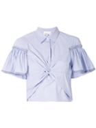 3.1 Phillip Lim Short-sleeve Gathered Shirt - Blue