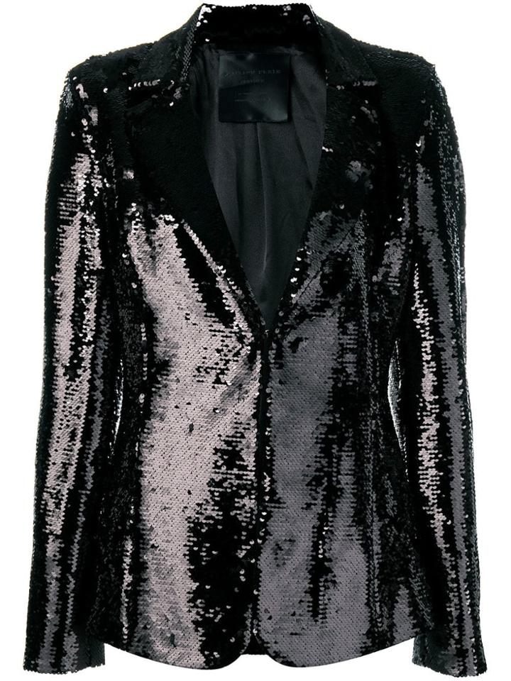 Philipp Plein Sequin Embellished Blazer - Black