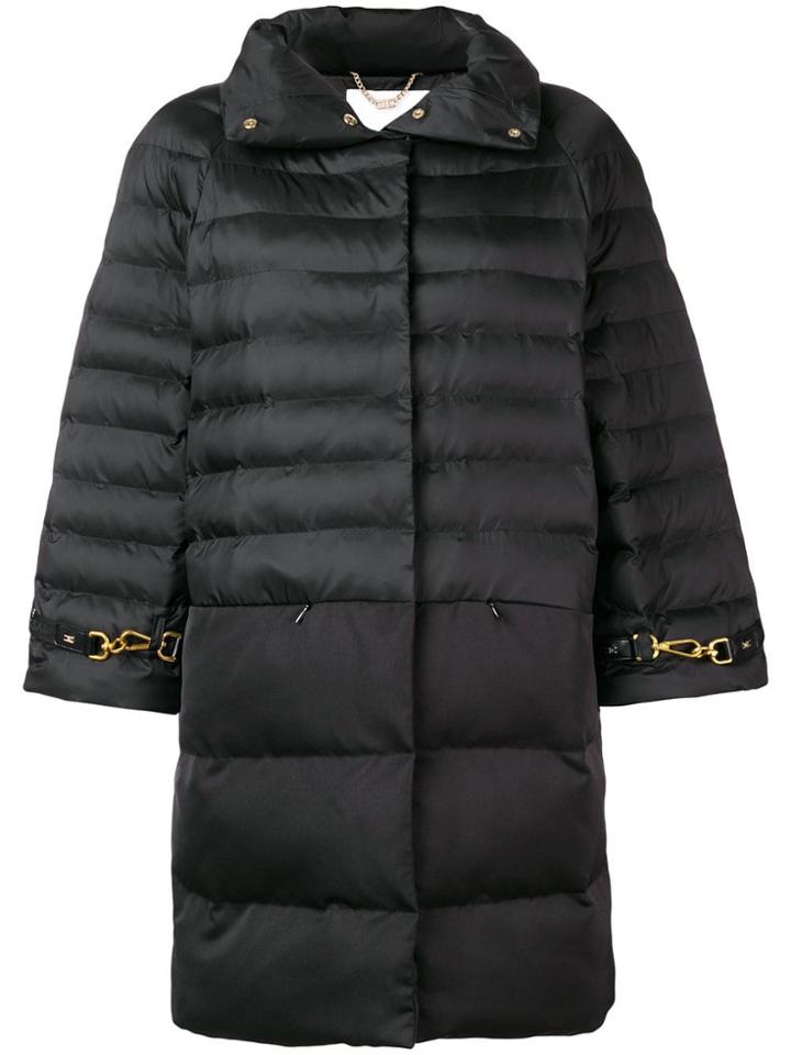 Elisabetta Franchi Zipped Padded Coat - Black
