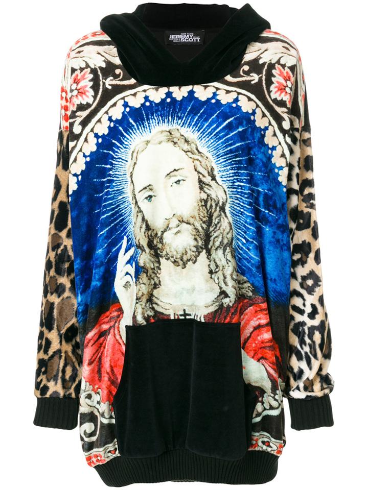 Jeremy Scott Velvet Hooded Dress - Black