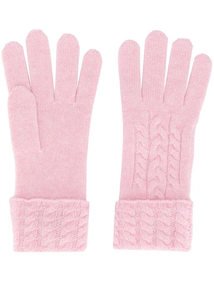 N.peal Cable Knit Gloves - Pink
