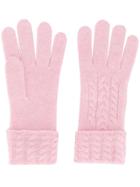 N.peal Cable Knit Gloves - Pink