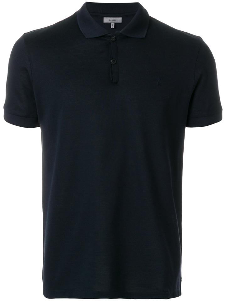 Lanvin Logo Embroidered Polo Shirt - Blue