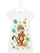 Moschino Kids Tiger Print T-shirt, Girl's, Size: 14 Yrs, White