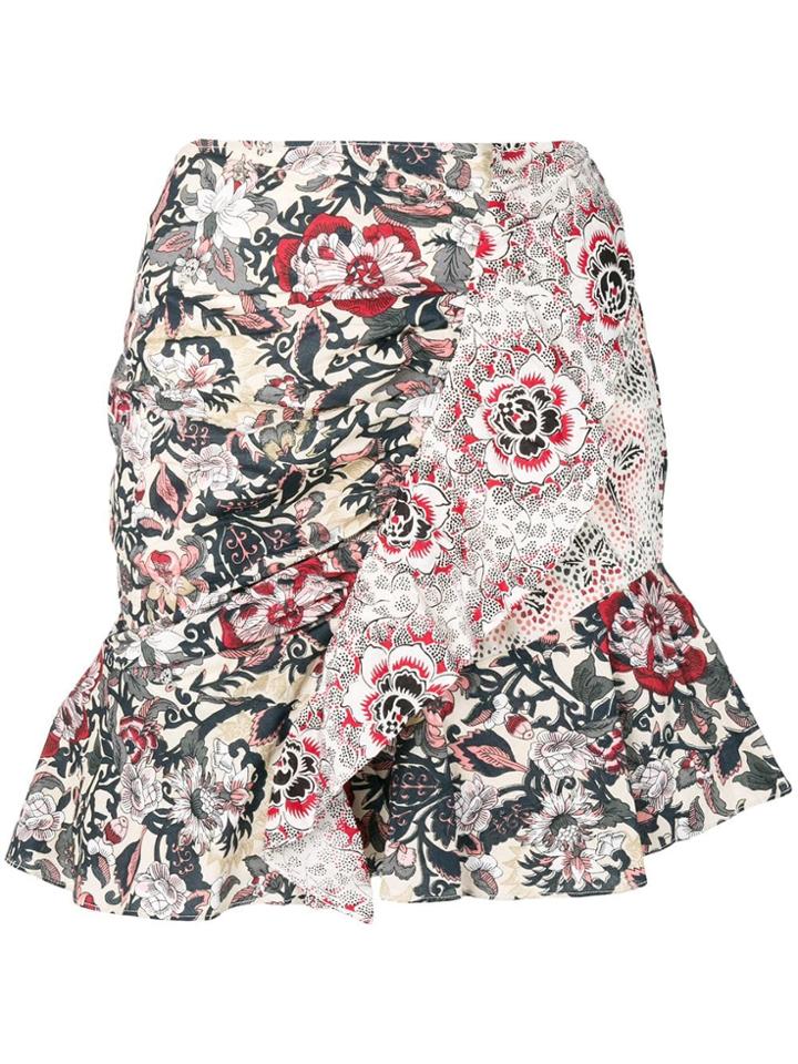 Isabel Marant Étoile Floral Print Mini Skirt - Neutrals