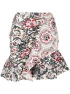 Isabel Marant Étoile Floral Print Mini Skirt - Neutrals