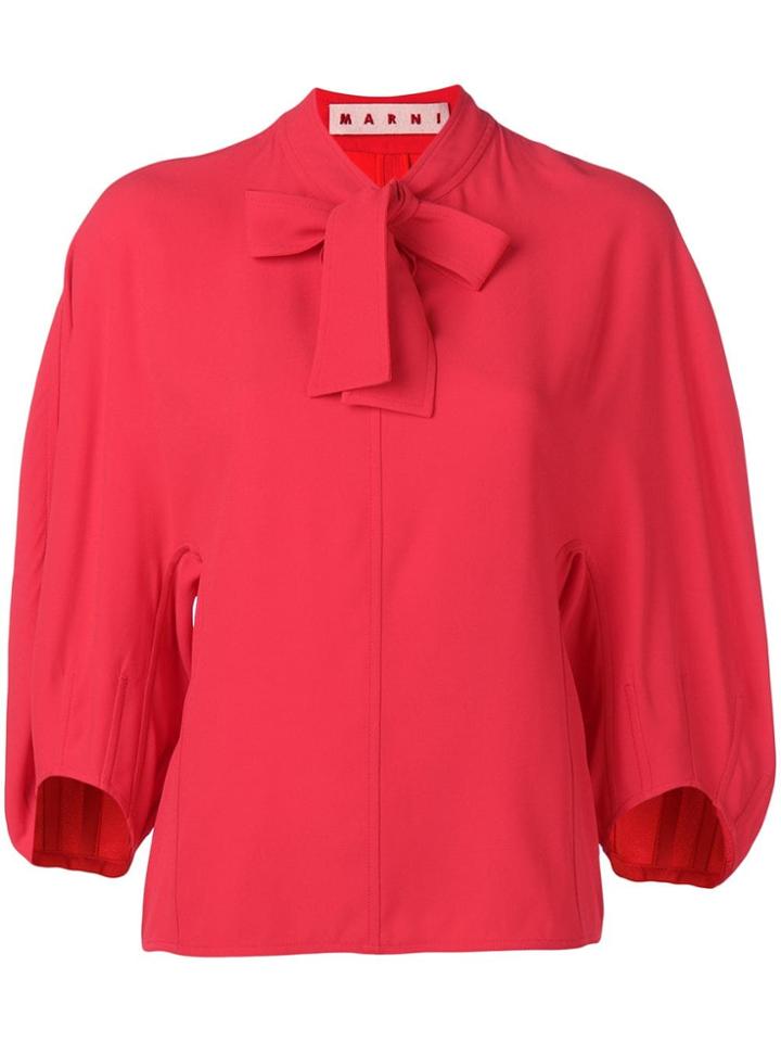 Marni Bow Blouse - Red