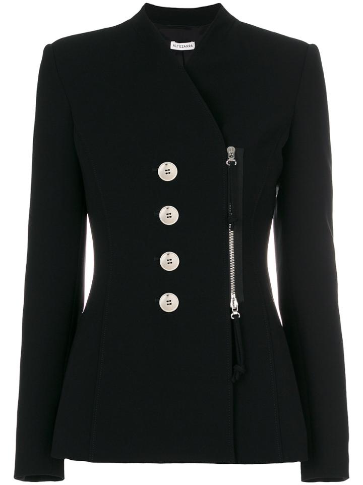 Altuzarra Off Centre Zipped Fitted Jacket - Black