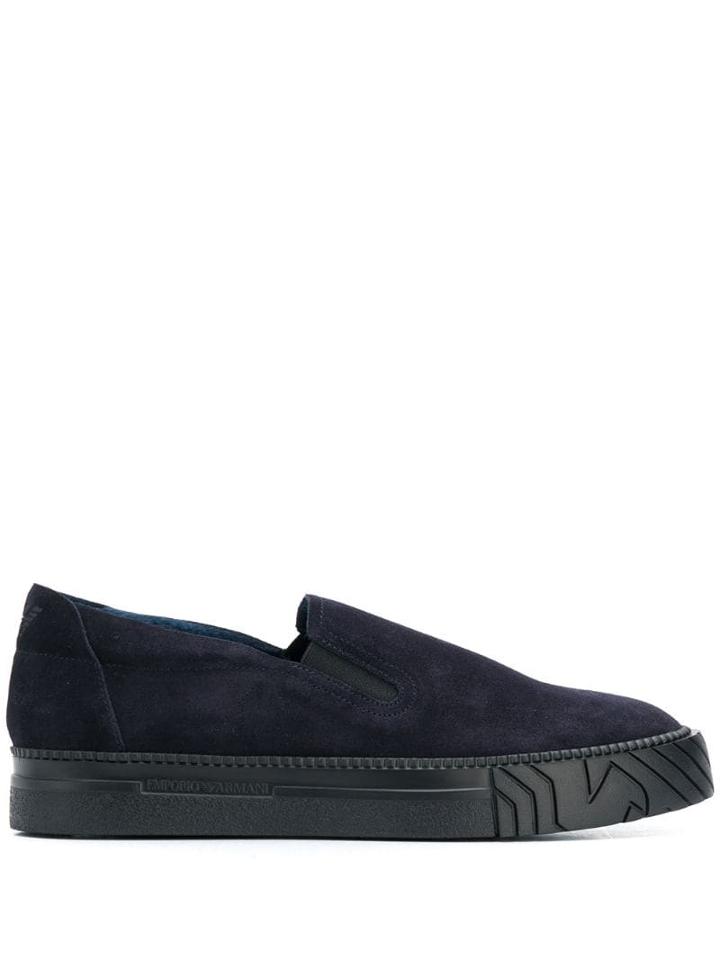 Emporio Armani Flatform Slippers - Blue