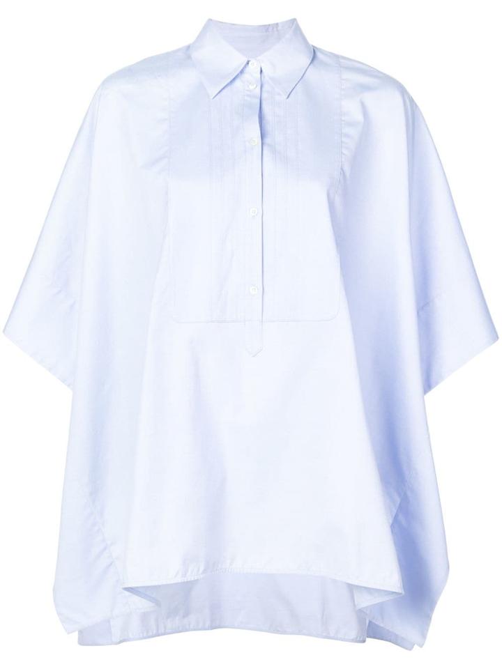 Victoria Victoria Beckham Wide Sleeves Bib Shirt - Blue