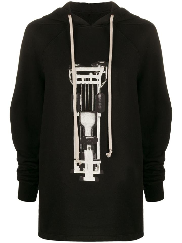 Rick Owens Drkshdw Graphic-print Hoodie - Black