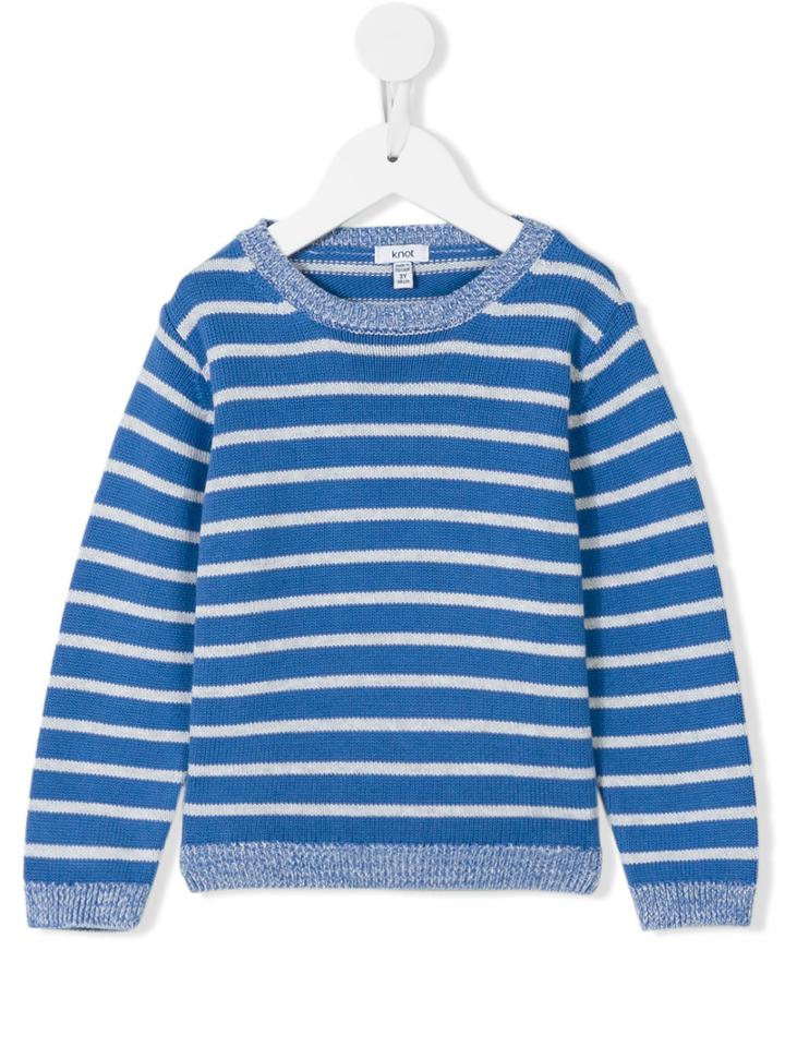 Knot - Endless Wind Striped Sweater - Kids - Cotton - 4 Yrs, Blue
