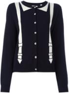 Chinti And Parker Brace Intarsia Cardigan, Women's, Size: Xs, Blue, Cashmere