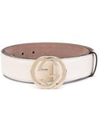 Gucci - Gg Buckle Belt - Women - Leather - 90, White, Leather