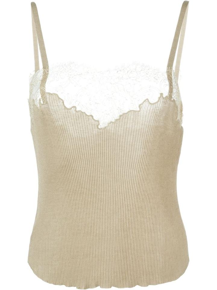 Givenchy Ribbed Cami Top, Women's, Size: Small, Nude/neutrals, Silk/cashmere