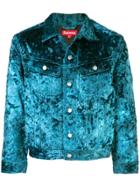 Supreme Fuzzy Pile Trucker Jacket - Blue