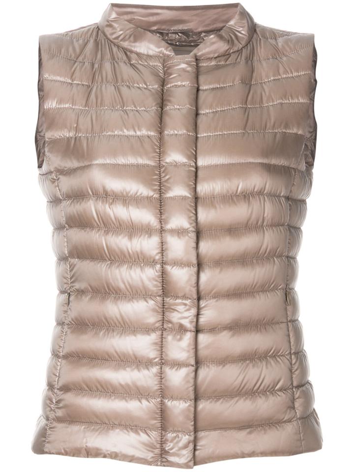 Herno Slim-fit Padded Gilet - Brown