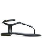 Michael Michael Kors Bella Ruffled T-bar Sandals - Black