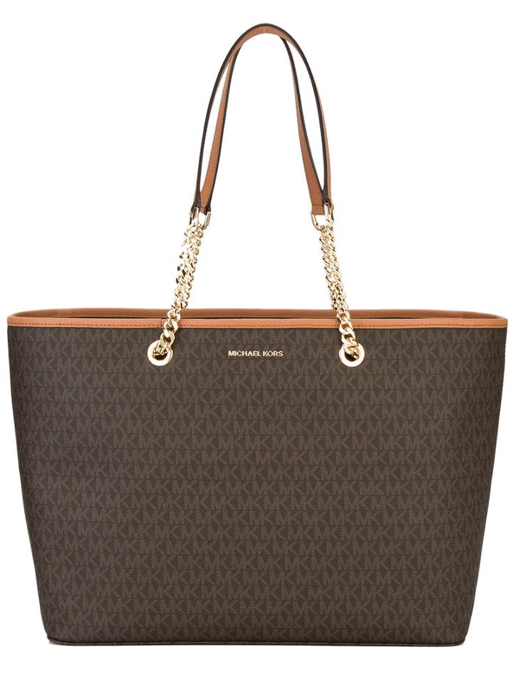 Michael Michael Kors Branded Tote, Women's, Brown, Pvc