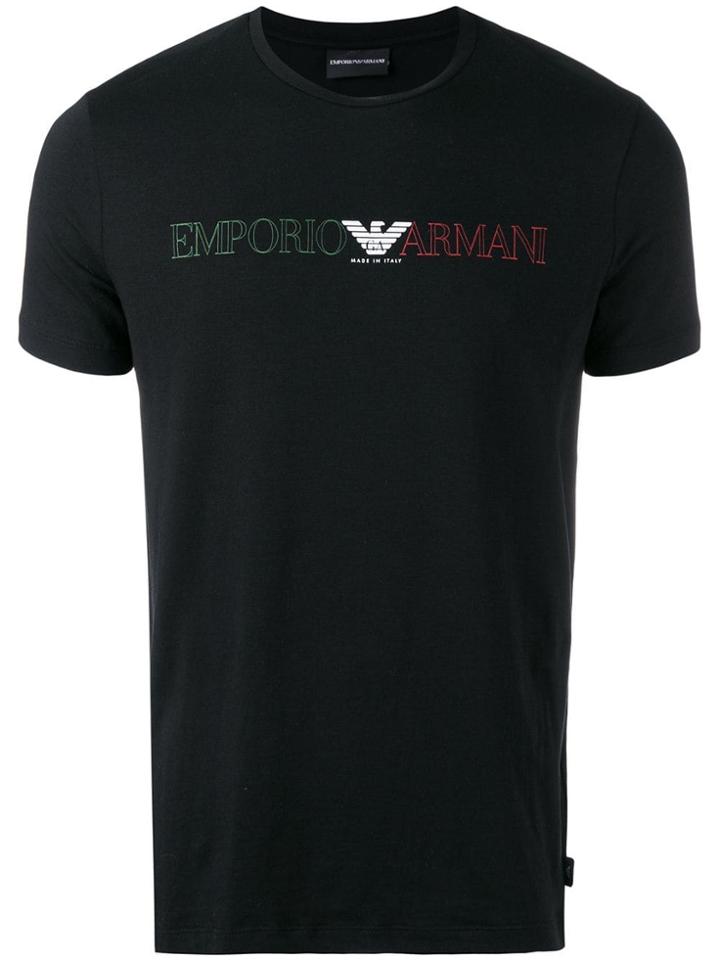 Emporio Armani Slim-fit Logo T-shirt - Black