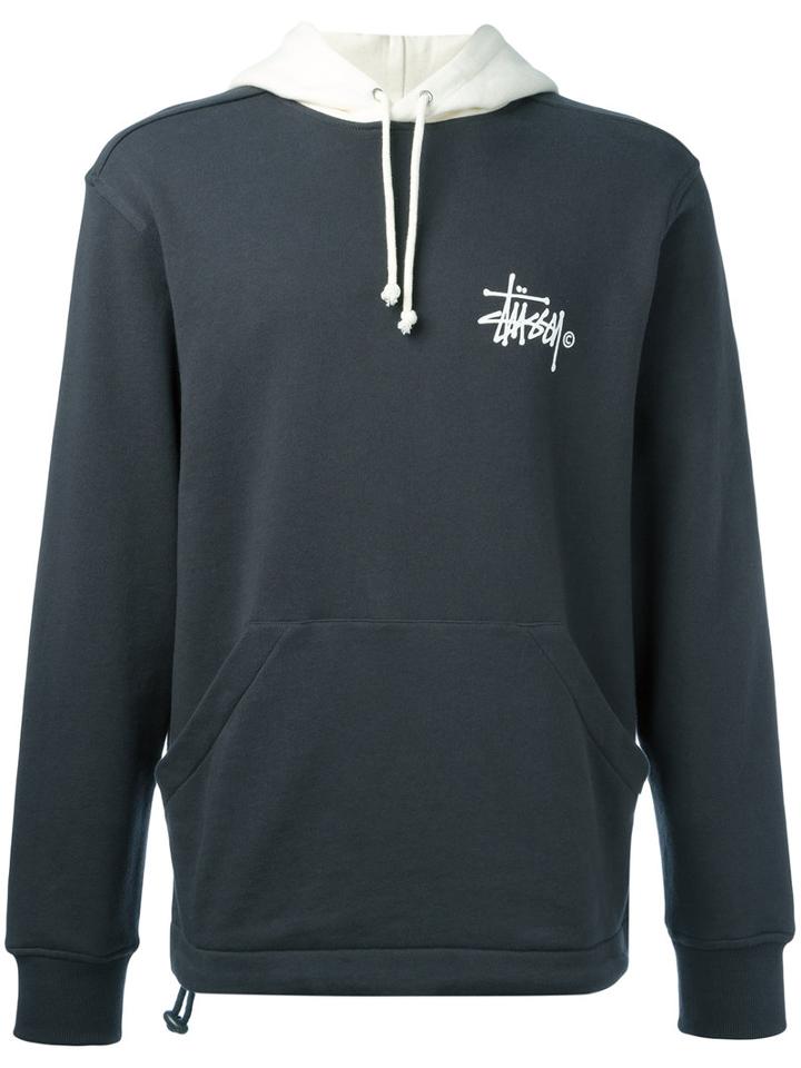 Stussy Two-tone Hoodie, Men's, Size: Small, Grey, Cotton