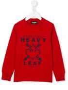 Dsquared2 Kids Heavy Leaf Print Sweatshirt, Boy's, Size: 6 Yrs, Red