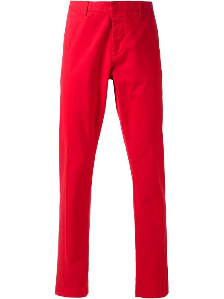 Ami Alexandre Mattiussi Slim Fit Chinos, Men's, Size: Xl, Red, Cotton/spandex/elastane
