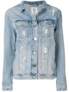 Zoe Karssen Embroidered Cheetah Denim Jacket - Blue