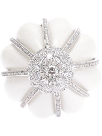 Francesco Demaria 18kt White Gold And Diamond Flower Ring - Metallic