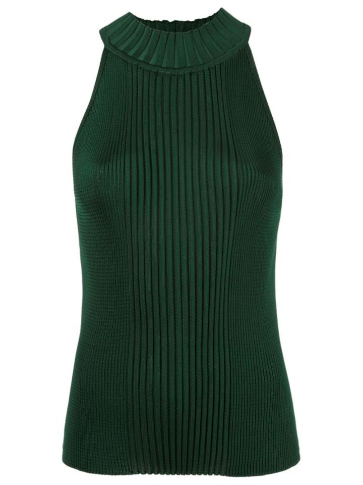 Gig Sleeveless Ribbed Knit Blouse, Women's, Size: G, Green, Viscose