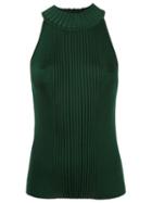 Gig Sleeveless Ribbed Knit Blouse, Women's, Size: G, Green, Viscose