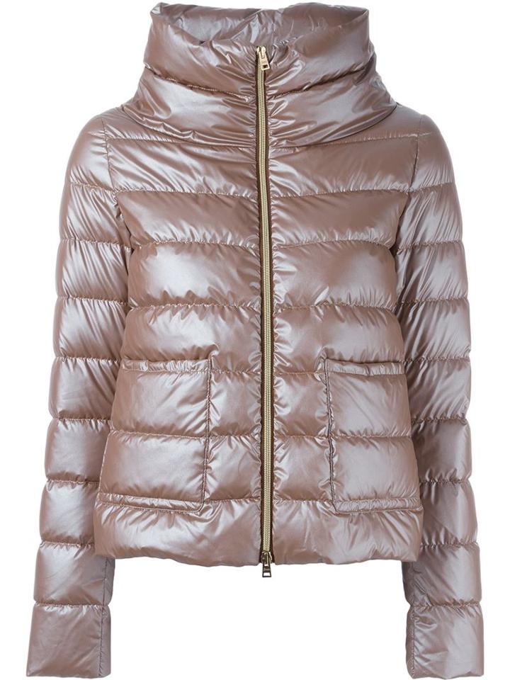 Herno Funnel Neck Padded Jacket, Women's, Size: 44, Pink/purple, Polyamide/polyurethane/feather Down