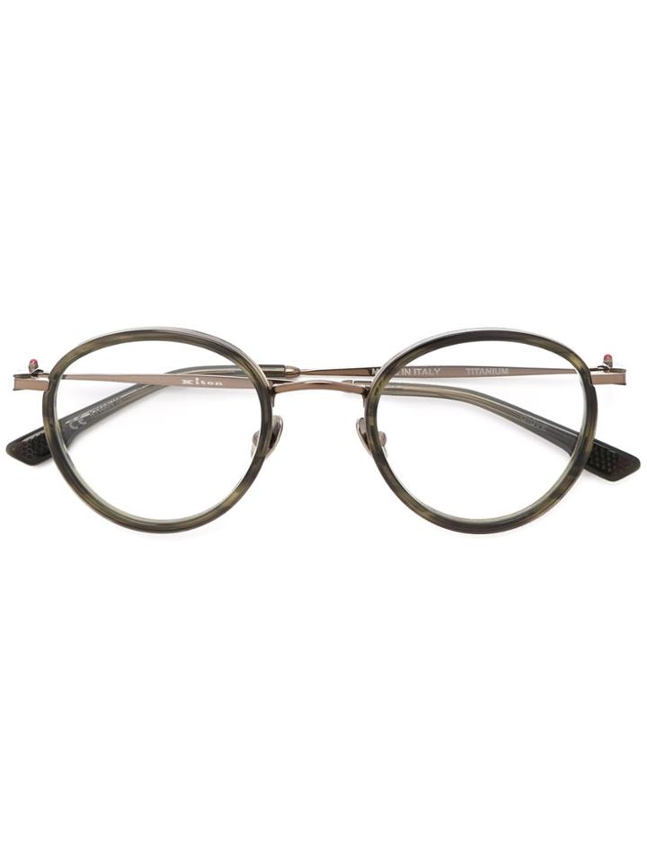 Kiton Tortoise Shell Round Frames - Green