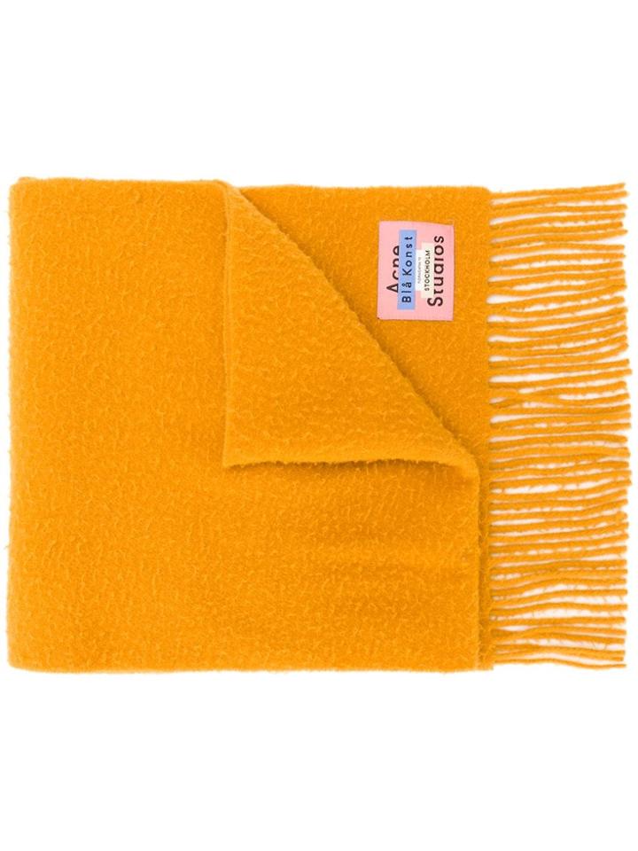 Acne Studios Holmes Fringed Scarf - Yellow