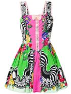 Versace Vintage Tulle Underskirt Printed Dress - Multicolour