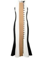David Koma - Striped Dress - Women - Spandex/elastane/acetate/viscose - 10, White, Spandex/elastane/acetate/viscose