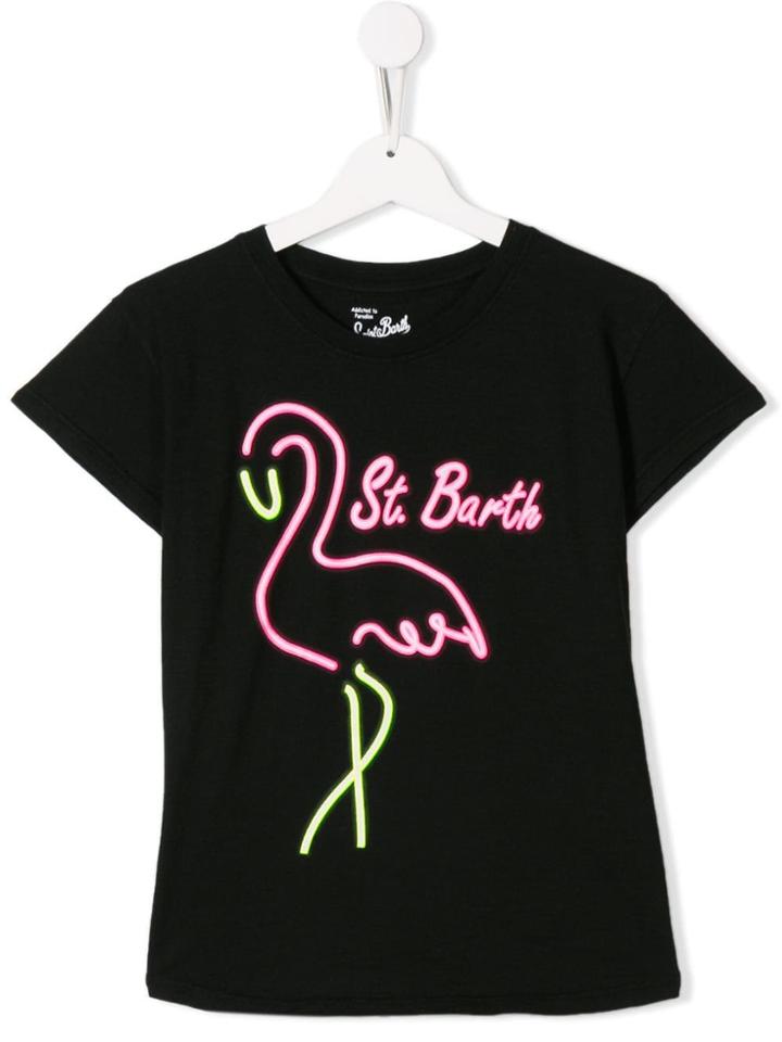 Mc2 Saint Barth Teen Logo Print T-shirt - Black