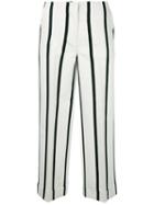 Twin-set - Striped Cropped Trousers - Women - Cotton/polyester/viscose - 38, Nude/neutrals, Cotton/polyester/viscose