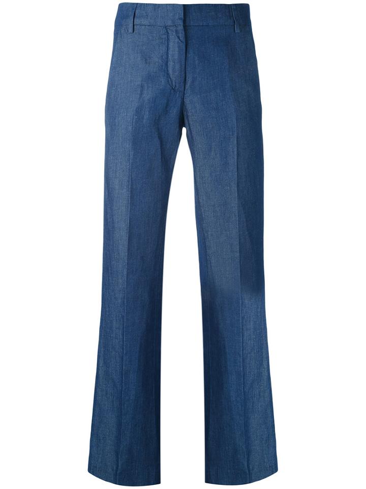 Dondup - Mid-rise Flared Jeans - Women - Cotton/linen/flax - 42, Blue, Cotton/linen/flax